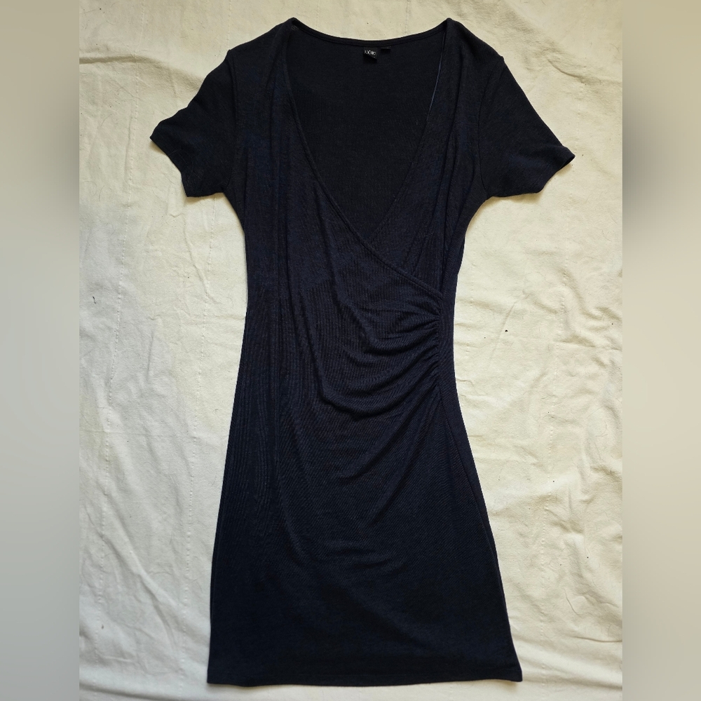 5/25$ Simons Blue V-Neck Mini Dress